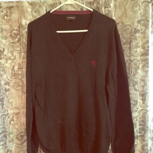Express Charcoal V-Neck Sweater